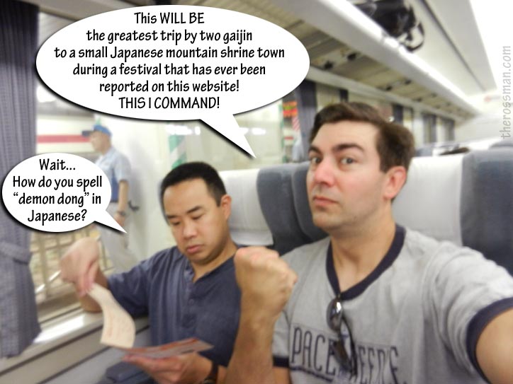Two gaijin fools on a train