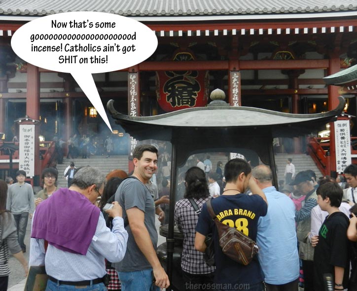 Japanese temple smoke